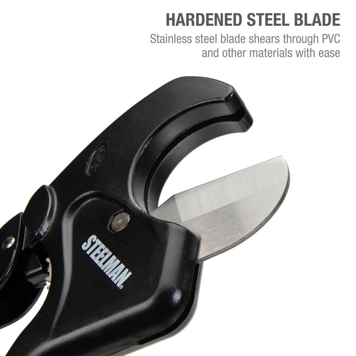 Steelman Pro 42565 2.5 Inch Jaw Ratcheting PVC and Plastic Pipe Cutter with Stainless Steel Blade - 4