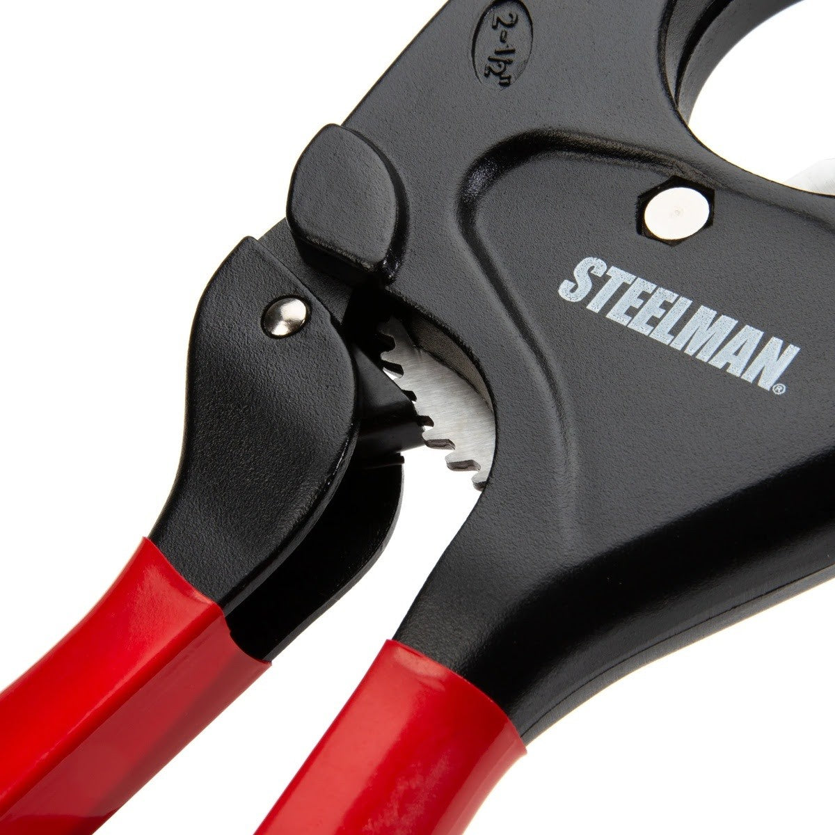 Steelman Pro 42565 2.5 Inch Jaw Ratcheting PVC and Plastic Pipe Cutter with Stainless Steel Blade - 6