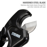 Steelman Pro 42566 1-5/8 in. Jaw Ratcheting PVC and Plastic Pipe Cutter with Stainless Steel Blade (1 Each) - 5