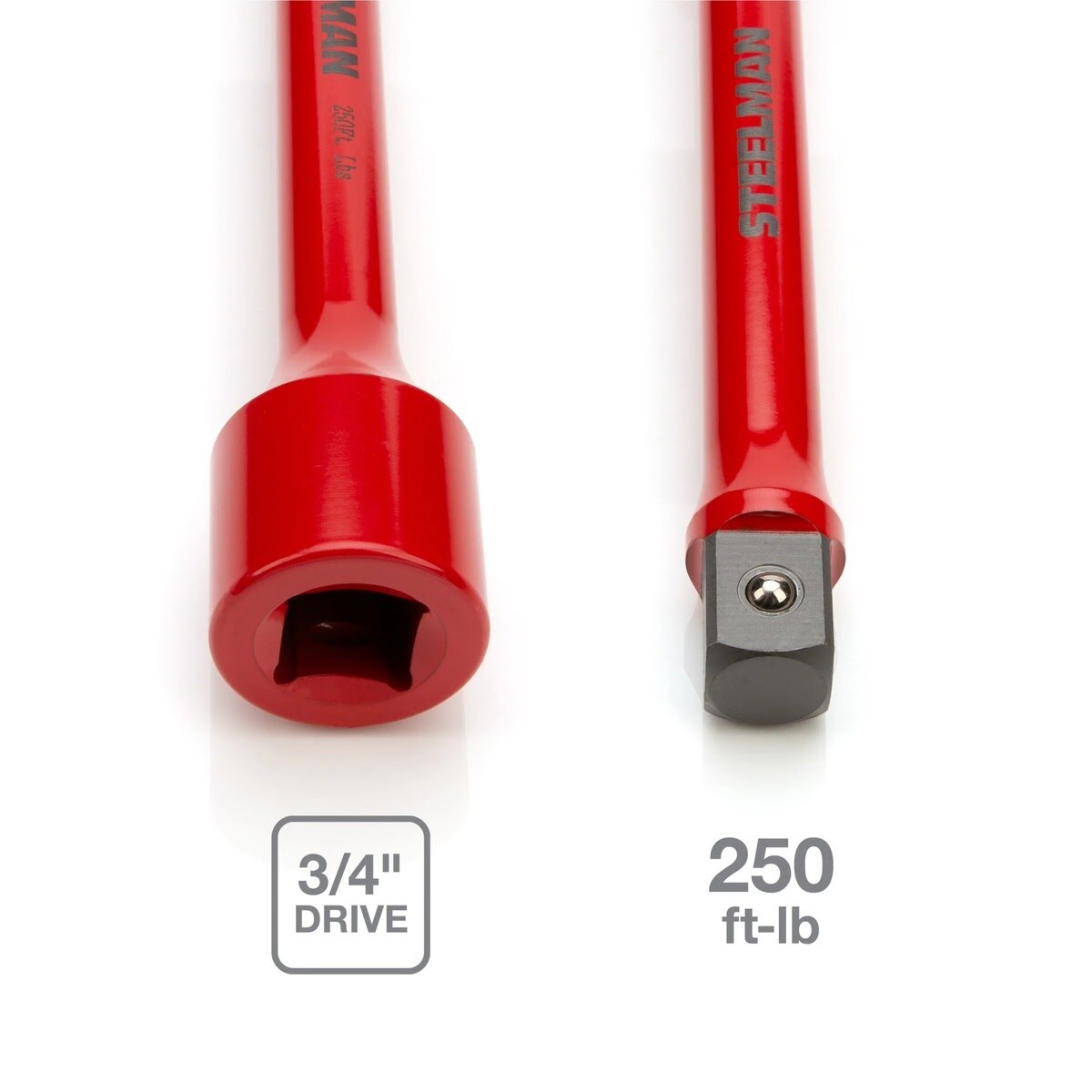 Steelman Pro 60157 3/4 in. Drive 250 ft-lb Torque Limiting Impact Extension Bar Red - 3