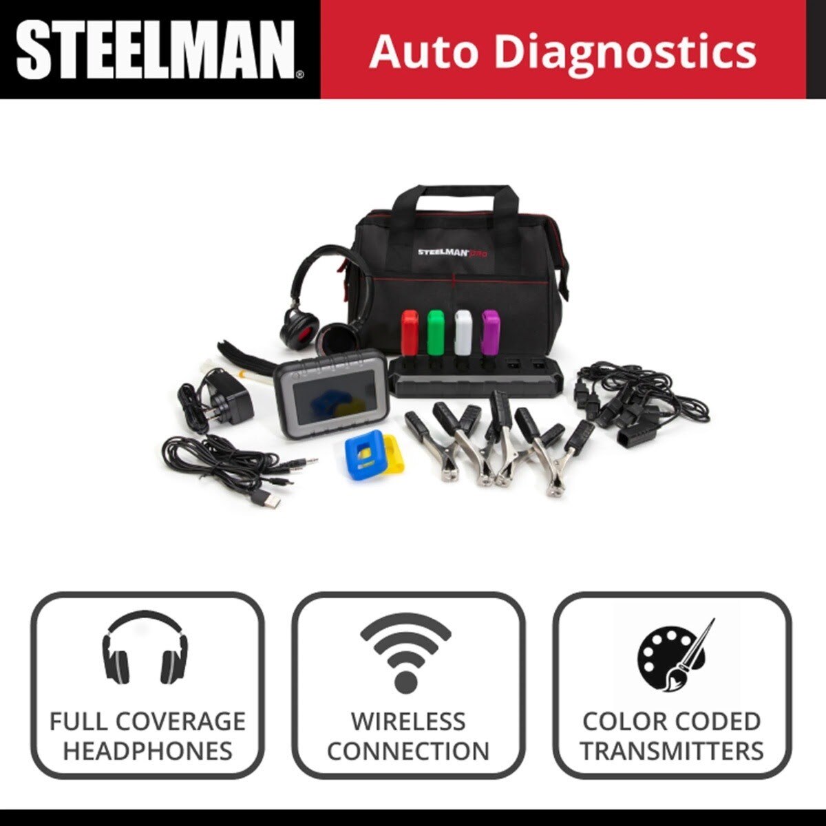 Steelman Pro 60605 Wireless ChassisEAR 2 Wireless Noise Diagnostic Kit with Touchscreen Receiver (4 Transmitters) - 9
