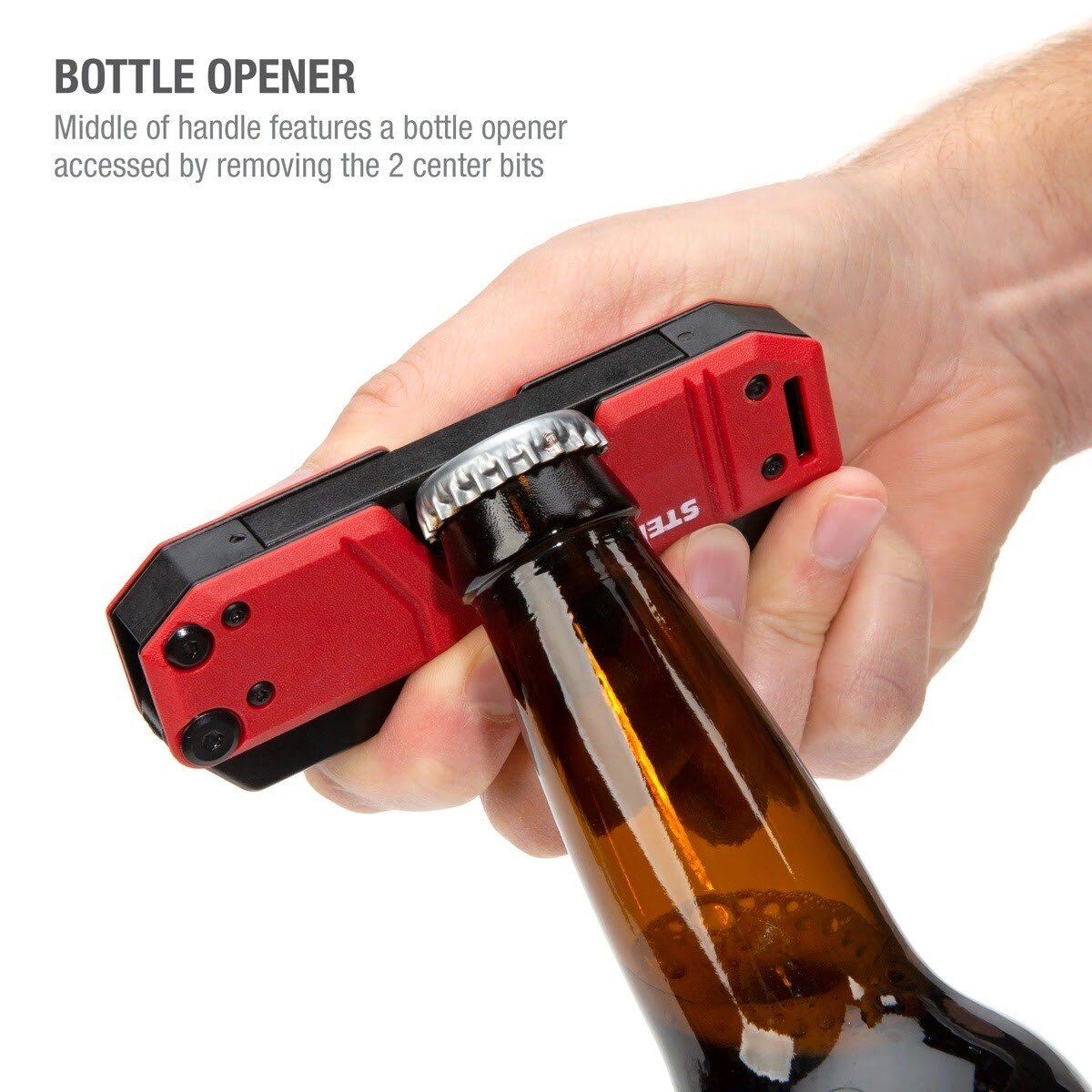 Steelman Pro 60713 10-In-1 Folding Magnetic Pocket Screwdriver with Clip and Bottle Opener - 7