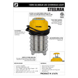 Steelman Pro 61676 150W 22500 Lumen LED Overhead Temporary Jobsite Light with Daisy Chain - 6