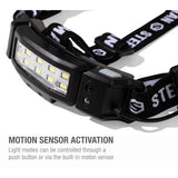 Steelman Pro 79052 Slim Profile 250 Lumen Motion Activated LED Headlamp with Rear Safety Red Blinker, 20 m Beam and IP65 Water Resistance - 5