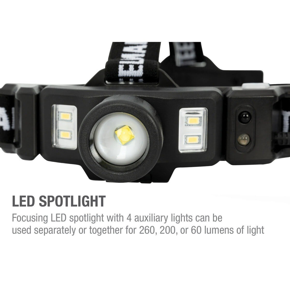 Steelman Pro 79379 Rechargeable Motion-Sensing Focusing LED Headlamp with Rear Safety Light Up to 260 Lumens - 6