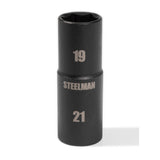 Steelman Pro 79400 1/2-Inch Drive 19mm x 21mm 6-Point Thin Wall Impact Flip Socket