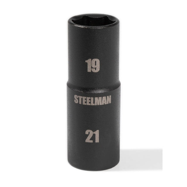 Steelman Pro 79400 1/2-Inch Drive 19mm x 21mm 6-Point Thin Wall Impact Flip Socket