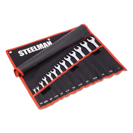 Steelman Pro 82544 13-Piece SAE 12-Point Combination Wrench Set with Storage Roll 1/4 in. to 1 in. (13 Piece Set)