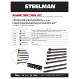 Steelman Pro 96090A 7-Piece Spare Tire Retrieval Tool Kit for Cradle-Suspended Tires, 30 in. Tools (7 Piece Set) - 6