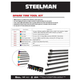 Steelman Pro 96090A 7-Piece Spare Tire Retrieval Tool Kit for Cradle-Suspended Tires, 30 in. Tools (7 Piece Set) - 6