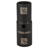 Steelman Pro 99562 1/2 Inch Drive 6 Point Thin Wall Impact Flip Socket 3/4 Inch x 13/16 Inch (1 Pack)