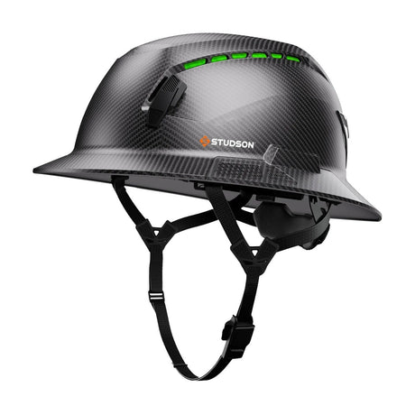 Studson SHK1-FB-CCF Vented Full Brim Class C Type II Carbon HD Safety Helmet