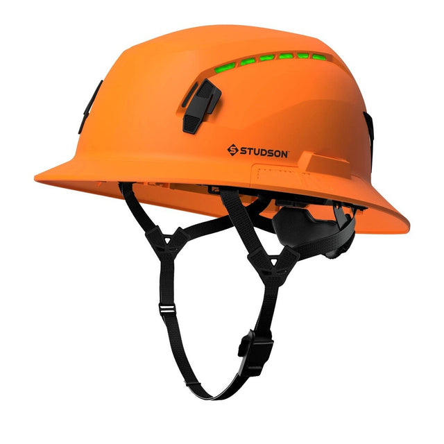 Studson SHK1-FB-CO-NA Full Brim Vented Type II Class C Safety Helmet Orange