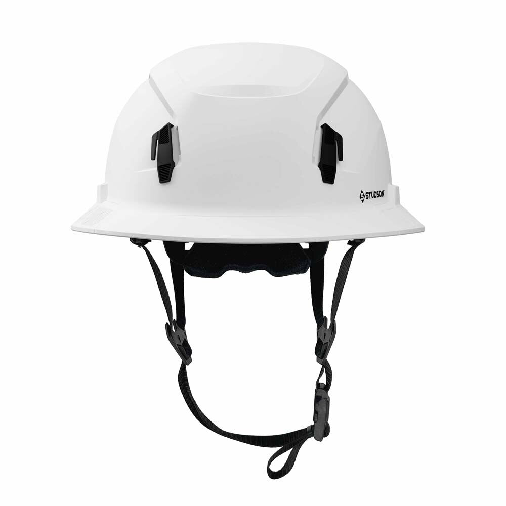 Studson SHK1-FB-EW Full Brim Non-Vented Class E Type II Safety Helmet - White