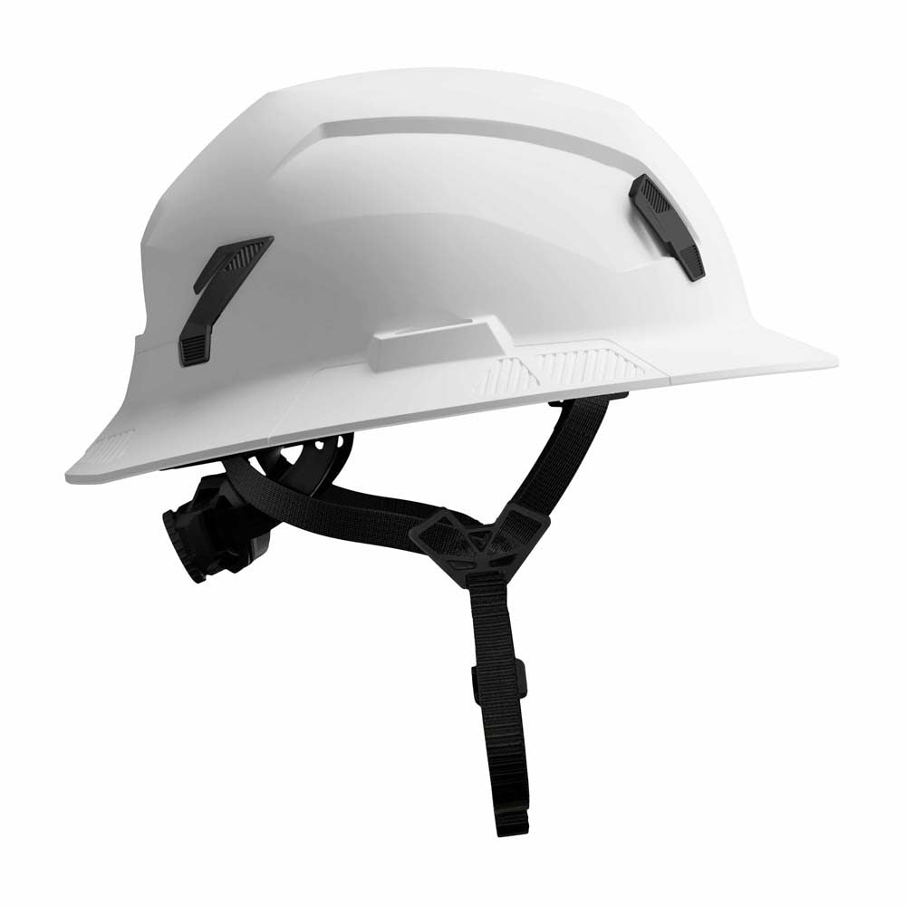 Studson SHK1-FB-EW Full Brim Non-Vented Class E Type II Safety Helmet - White - 3