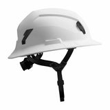 Studson SHK1-FB-EW Full Brim Non-Vented Class E Type II Safety Helmet - White - 3