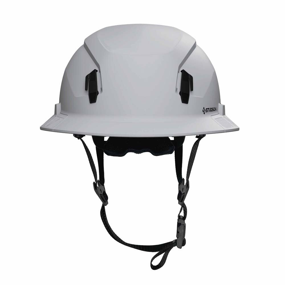 Studson SHK1-FB-EW Full Brim Non-Vented Class E Type II Safety Helmet - White - 8