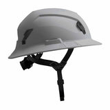 Studson SHK1-FB-EW Full Brim Non-Vented Class E Type II Safety Helmet - White - 9