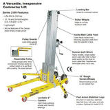 Sumner 783225 2112 12' Galvanized Series 2100 Contractor Lift, 650 lbs capacity - 2