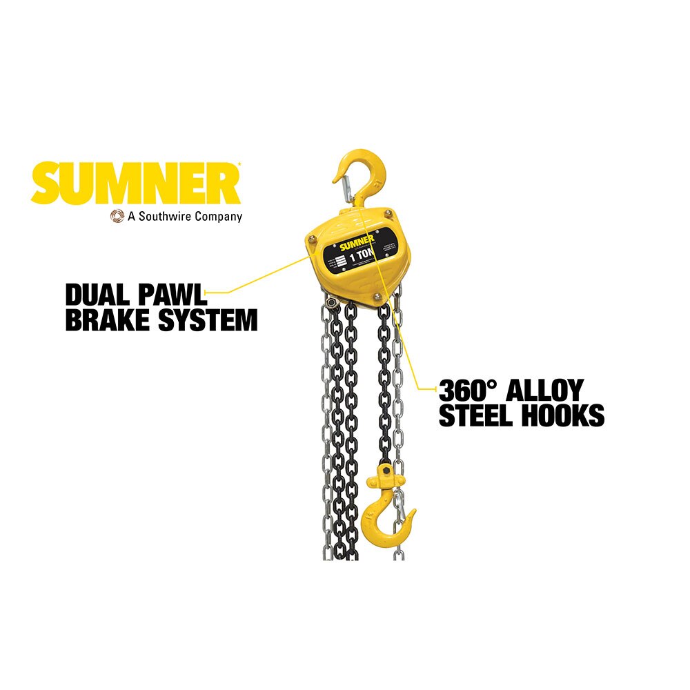 Sumner CB100C20 1T Chain Hoist 20' - 2