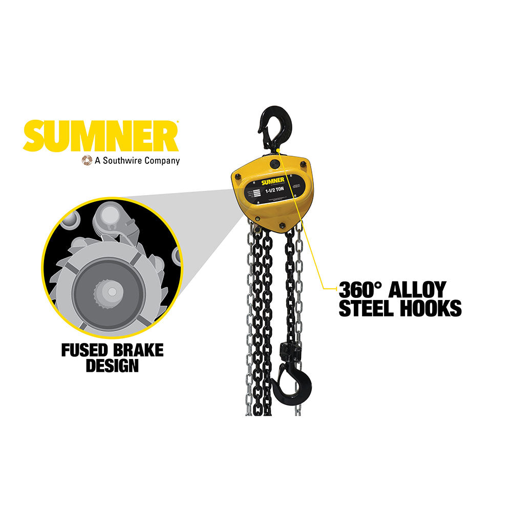 Sumner PCB150C30 1-1/2T Chain Hoist 30' Lift - 2