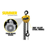 Sumner PCB200C10 2T Chain Hoist 10' Lift - 2