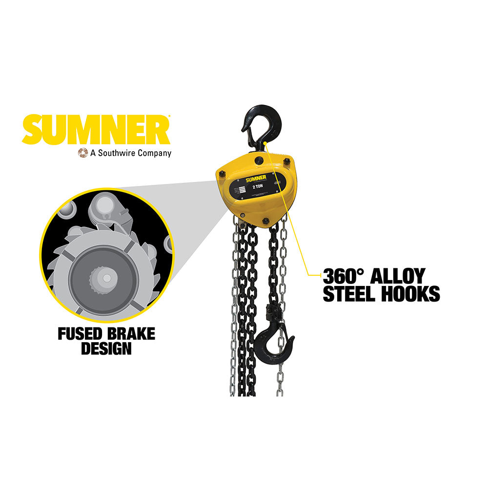 Sumner PCB200C20 2T Chain Hoist 20' Lift - 2