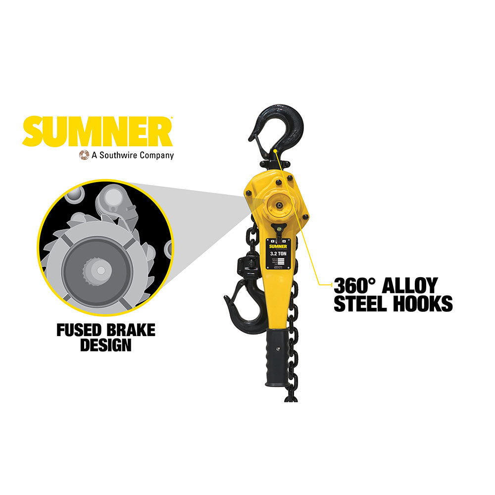 Sumner PLH320C10 3.2T LVR Hoist 10' Lift and Overload Protection - 2