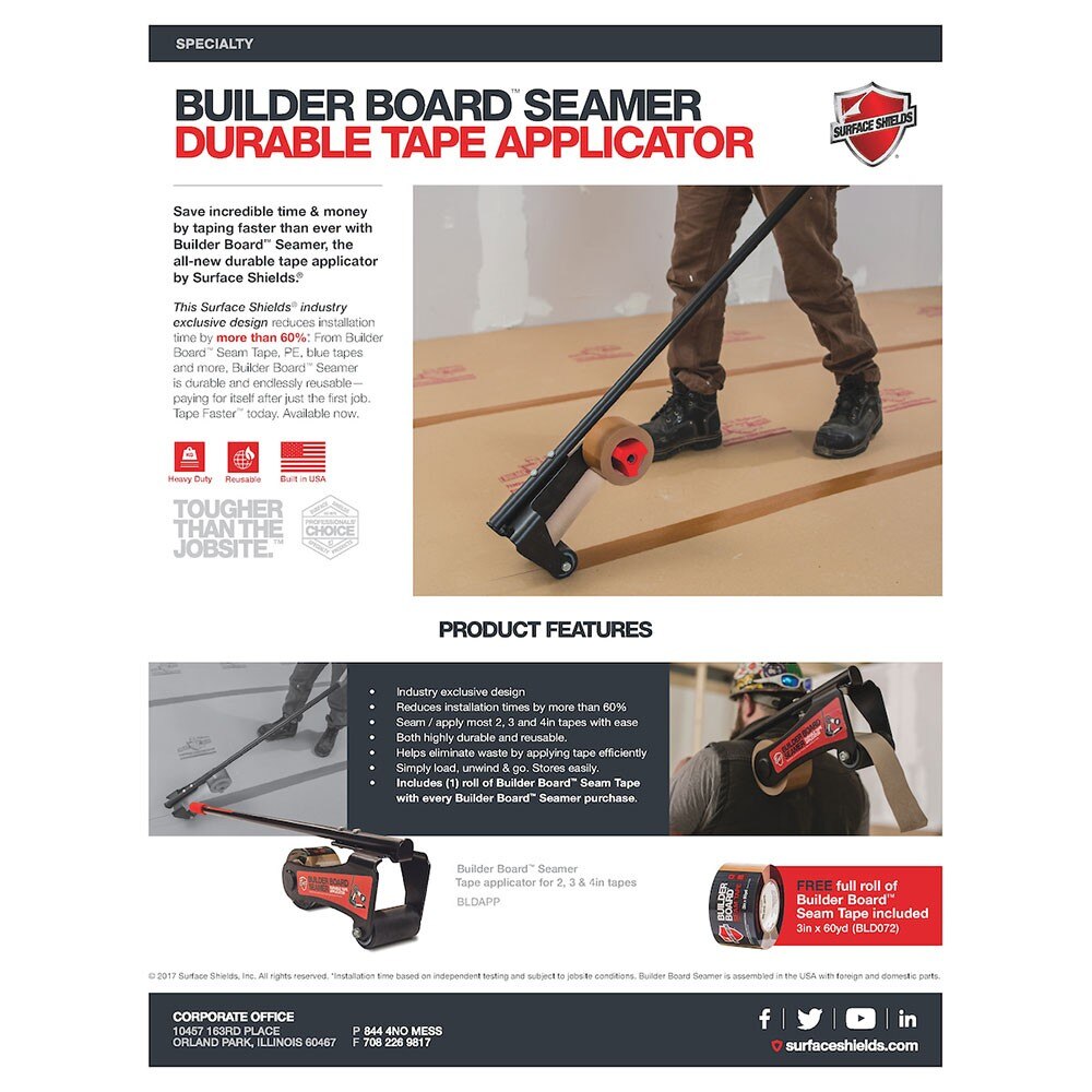 Surface Shields BLDAPP Builder Board Seamer - Durable Tape Applicator - 7