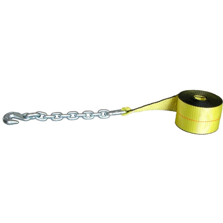 Lift All TE61216 Tuff-Edge Winch Strap with Chain Anchor, 3"x30' 12000 Lbs