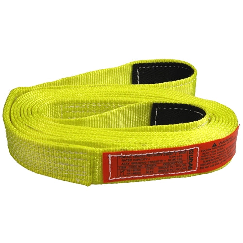 Lift All TS1802NX30 1-Ply Nylon Web Tow Strap Flat Eye & Eye, 2"x 30'