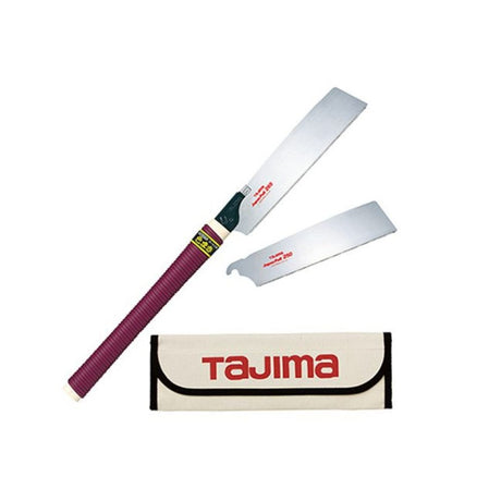 Tajima JPR-SET Japan Pull Set, 16 TPI + 19 TPI Blades, Wood / Elastomer Handle, Case