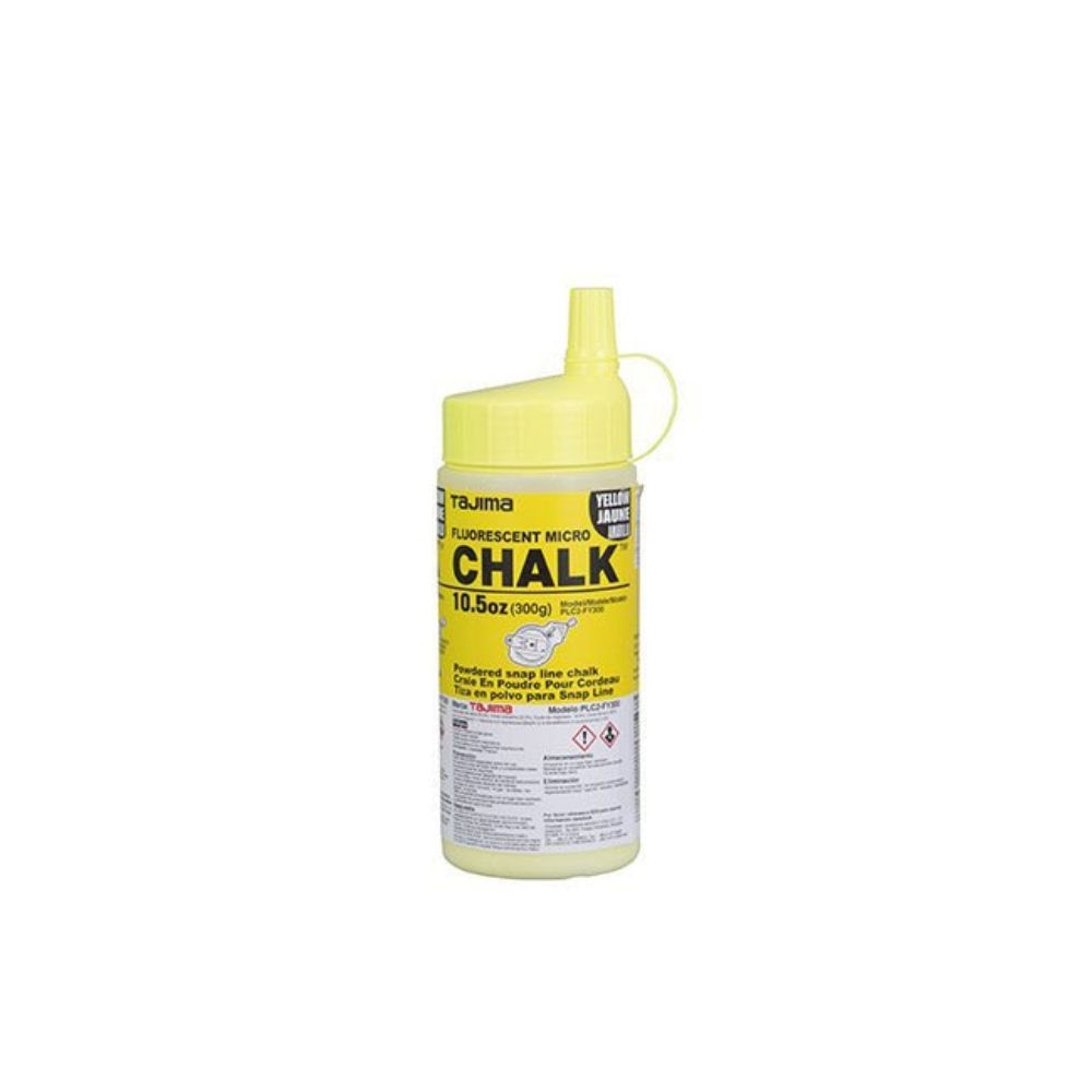 Tajima PLC2-FY300 Chalk-Rite Ultra Fine Chalk 10.5 oz. with Easy Fill Nozzle, Fluorescent Yellow