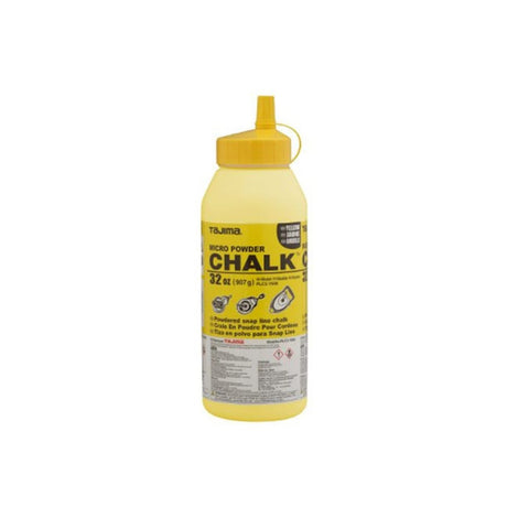 Tajima PLC2-Y900 Micro Chalk Powdered Snap Line Chalk with Easy-Fill Nozzle, Yellow, 32 oz./907 g