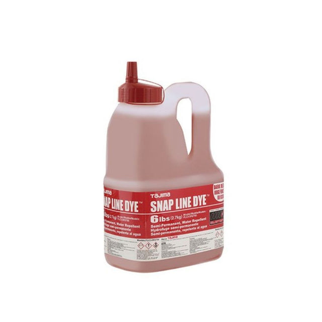 Tajima PLC3-DR2700 Snap Line Dye Permanent Marking Chalk with Easy-Fill Nozzle, 2.7 kgs / 6 lbs, Dark Red