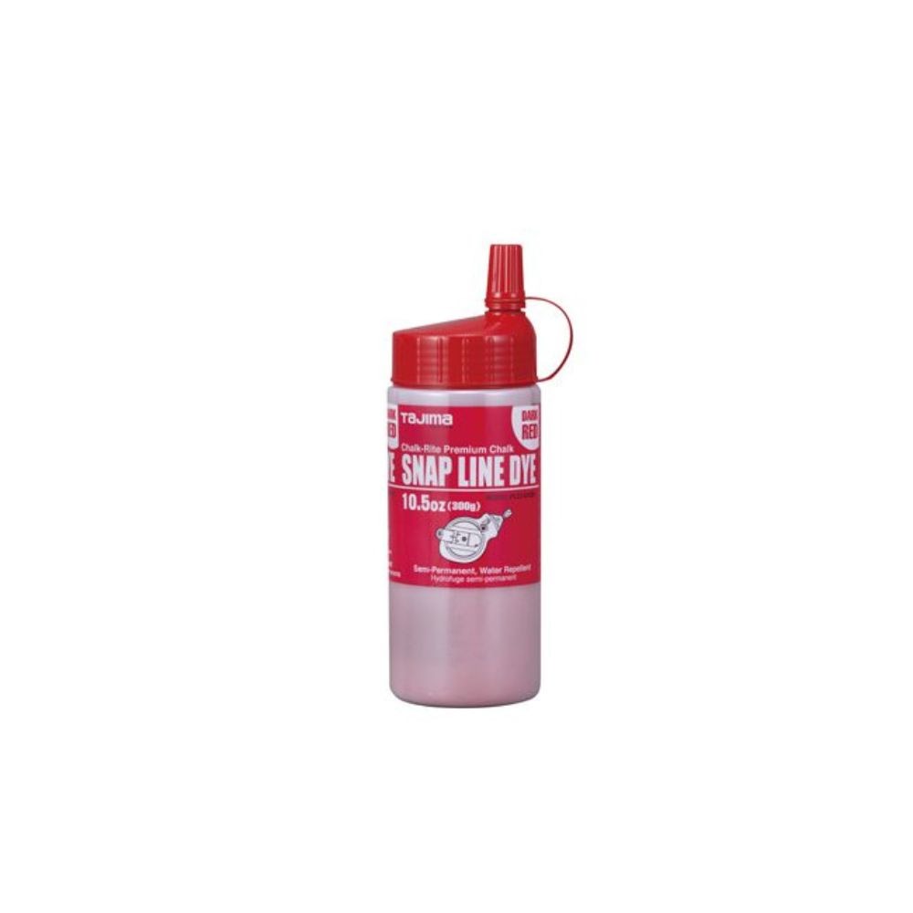 Tajima PLC3-DR300 Snap Line Dye, Permanent Marking Chalk with Easy Fill Nozzle, 300g/10.5 oz., Dark Red