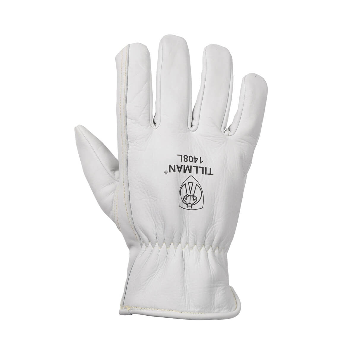 Tillman 1408-M A6 Cut Resistant Top Grain Cowhide Drivers Gloves with Para-Aramid Steel Liner Pearl Medium - 4
