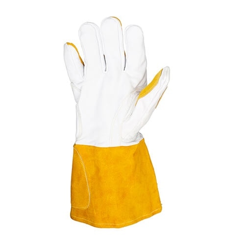 Tillman 49-L Large MIG Welding Gloves with Top Grain Goatskin Palm and 5" Shirred Cuff - 3
