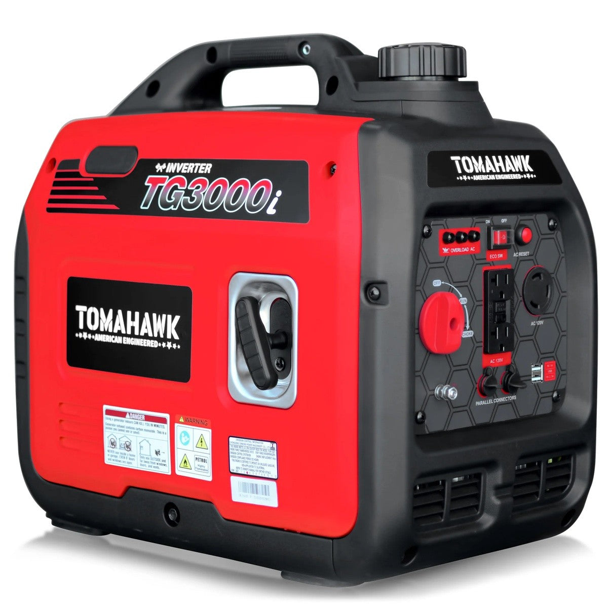 Tomahawk TGE3000I 3000 Watt Super Quiet Portable Inverter Generator 20" x 12" x 19"