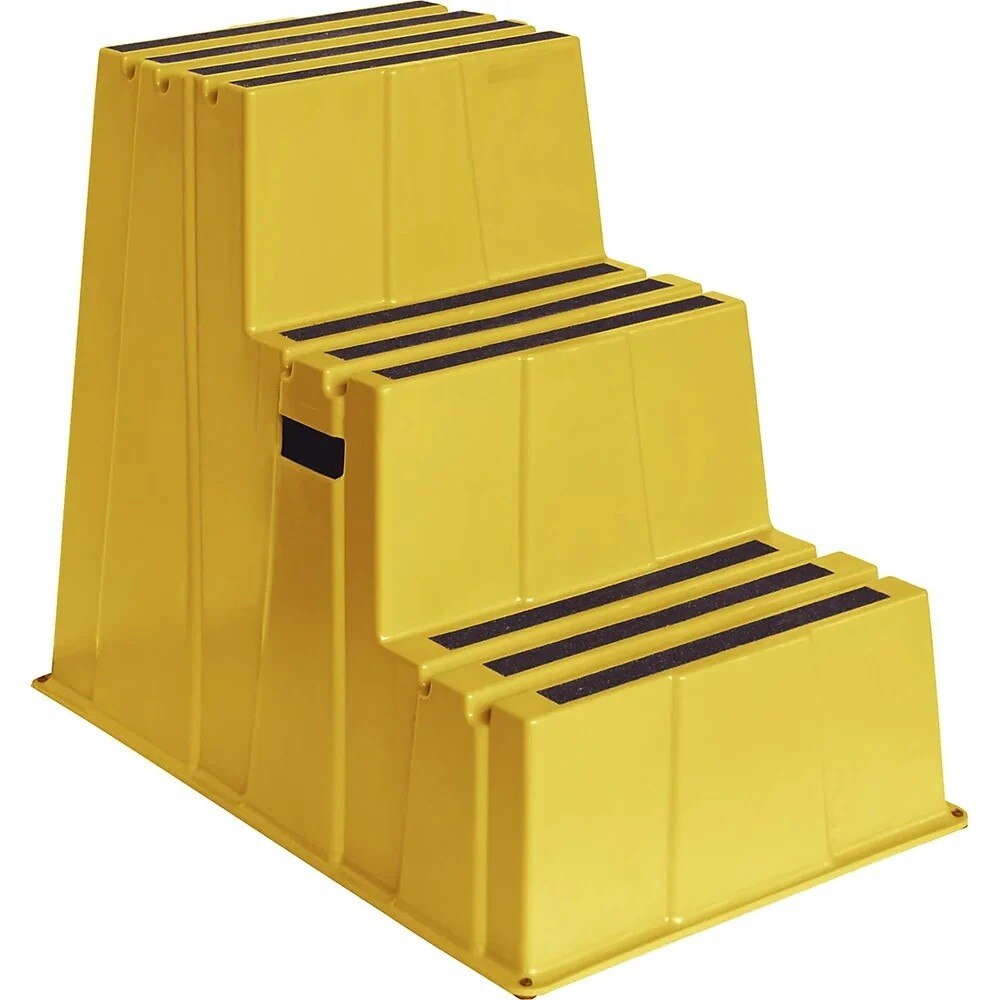 US Weight SS300 3 Step High Visibility Yellow Anti Slip Safety Step Stool 22.83 x 34.84 x 29.13"