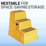 US Weight SS300 3 Step High Visibility Yellow Anti Slip Safety Step Stool 22.83 x 34.84 x 29.13" - 2