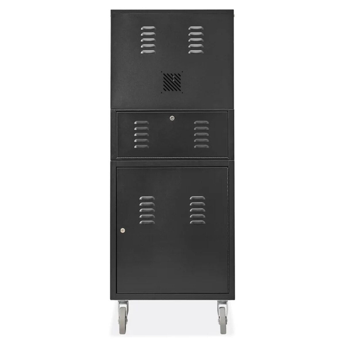 Uline H-12185 Deluxe Mobile Computer Cabinet 23 x 25-50 x 62" - 4