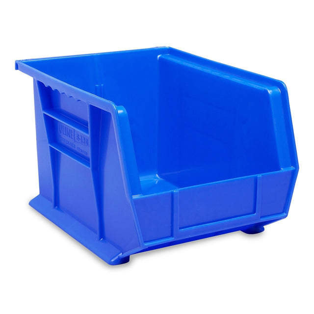 Uline S-12416BLU 11 x 8 x 7" Blue Plastic Stackable Bin for Small Parts Storage