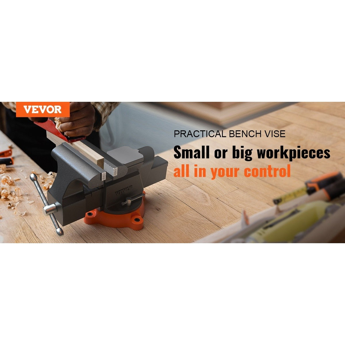 Vevor B0BVRBP127 6" Bench Vise with 5.9" Jaw Opening and 360 Degree Swivel Base - 2