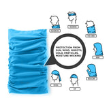 Vela 7134-LTBLUE Light Blue Face Buff, 10-Pack - 2
