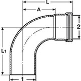 Viega 20643 (0916.1XL) ProPress 3 in. Copper 90 Degree Street Elbow Press x FTG (1 Each) - 2