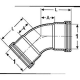 Viega 20663 (0926XL) ProPress 4 in Copper Press x Press 45 Degree Elbow (1 Each) - 2