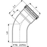 Viega 20668 (0926.1XL) ProPress 2 1/2 in 45 Degree Street Elbow P x FTG Copper (1 Pack) - 3