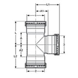 Viega 20795 (0918XL) 4 in x 4 in x 1-1/4 in Copper ProPress Press Tee (1 Each) - 4