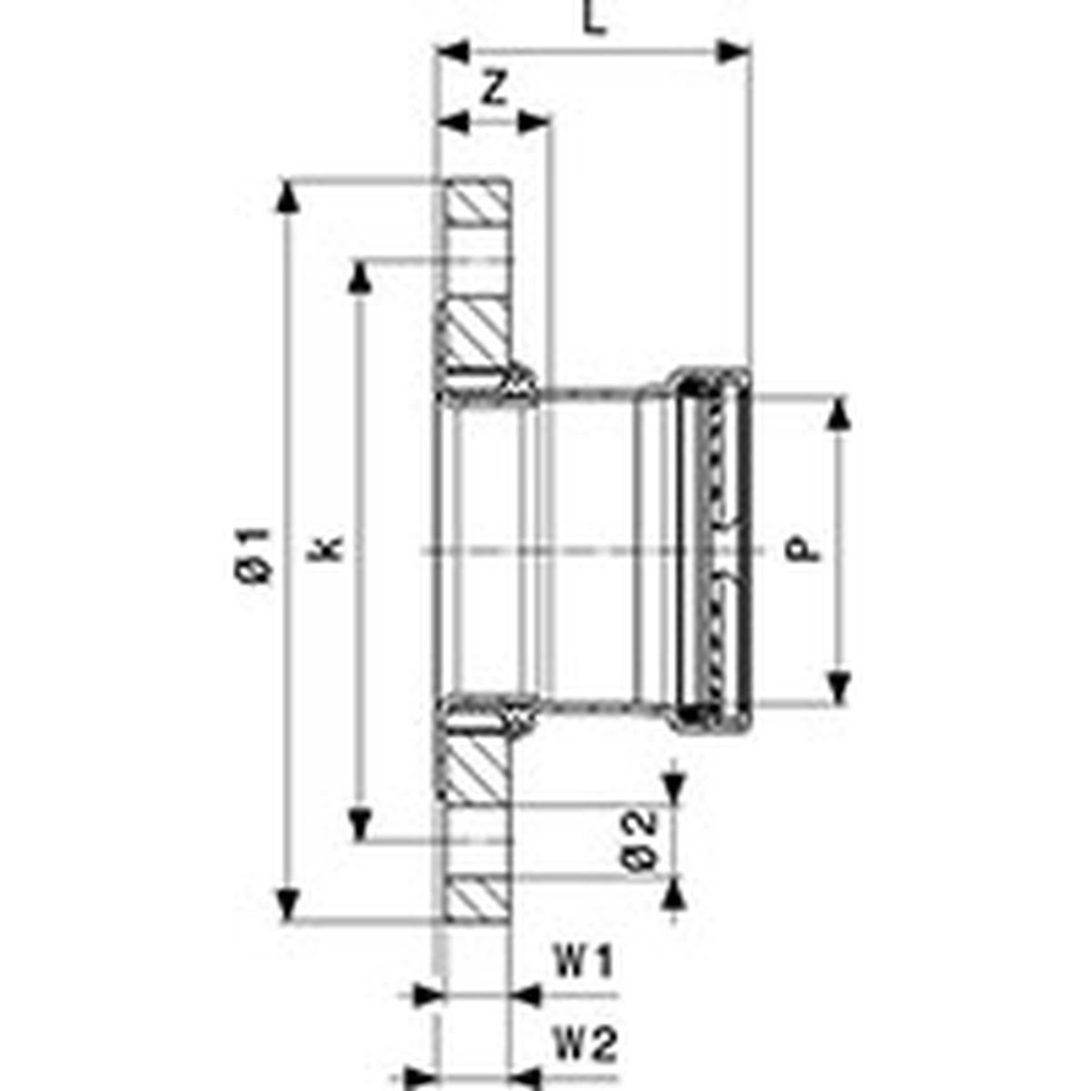 Viega 20858 (0959.5XL) ProPress 3 in. Copper Press Connection Flange Adapter with EPDM Seal (2 Piece) - 4